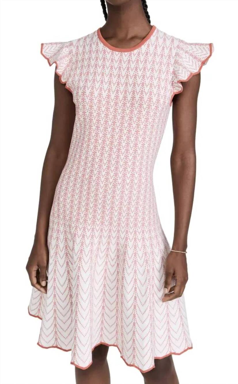 NEW SHOSHANNA callie knit dress in white/terracotta